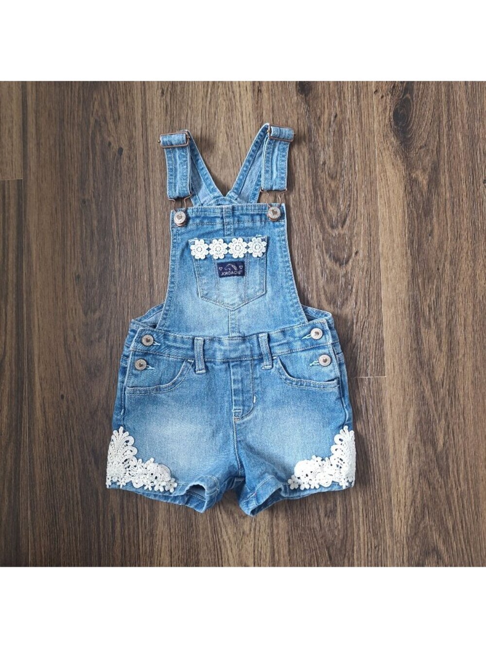 💙 Jordache Girls Denim Jeans Overalls Size 3T Comfy Cottage Casual Cute Outfit